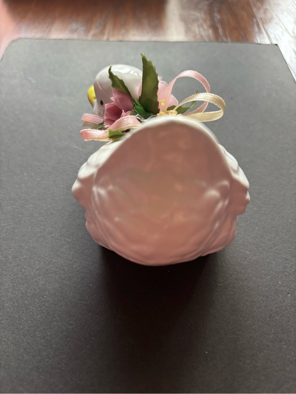Vintage Ceramic Duck Figurine | Pink Floral Bow | Taiwan NIB - Picture 6 of 10